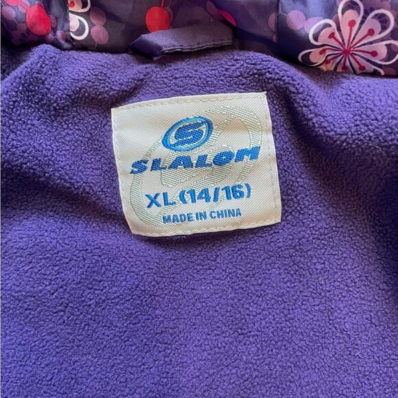 Slalom Purple and Pink Girls Hooded Ski Jacket Size XL 14/16 - Picture 5 of 10